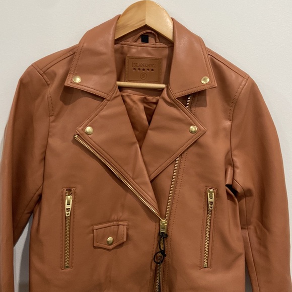 NWT Blank NYC Camel Faux Leather Moto Jacket - Picture 7 of 8